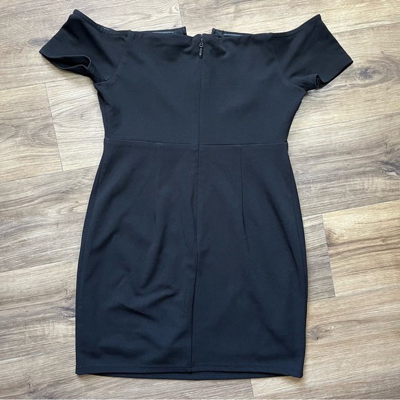 LuLus Off The Shoulder Little Black Mini Dress DAE23607HL Women’s Large BodyCon - Picture 7 of 9